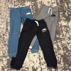 Bundle of 3 Roots Kids Joggers - Blue, Black, and Gray